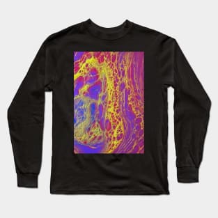 Purple Gold and Blue Abstract Long Sleeve T-Shirt